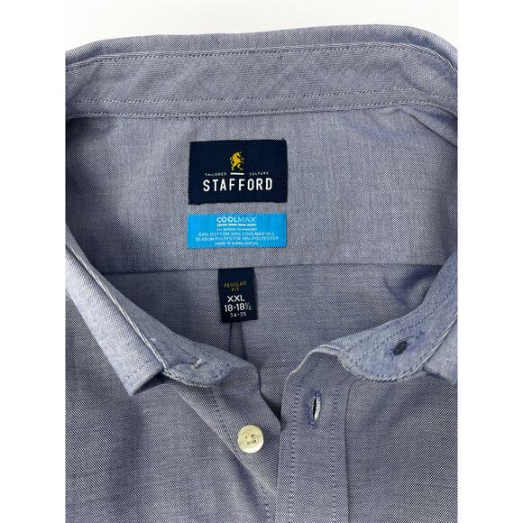 Tailored Culture Stafford Dress Shirt XXL 18-18.5 Pre-Owned light stain onsleeve - Picture 5 of 11